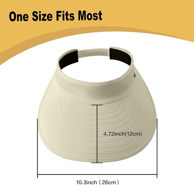 Wander Sun Visor Hats for Women Wide Brim UV Protection Adjustable Large Golf Beach Cap Packable Travel Sport Visor - Image 2